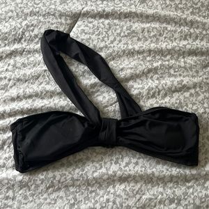 One strap black bandeau bikini top